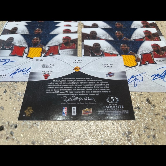 2007 Exquisite Jordan Lebron Kobe Auto Reprint Lot - Picture 2 of 4